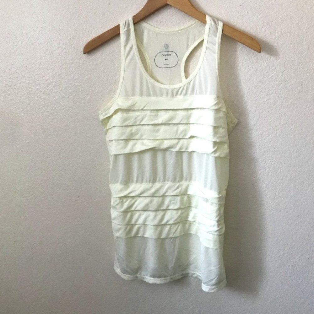 Pleated Cream Oiselle Tank Top Sz 8
